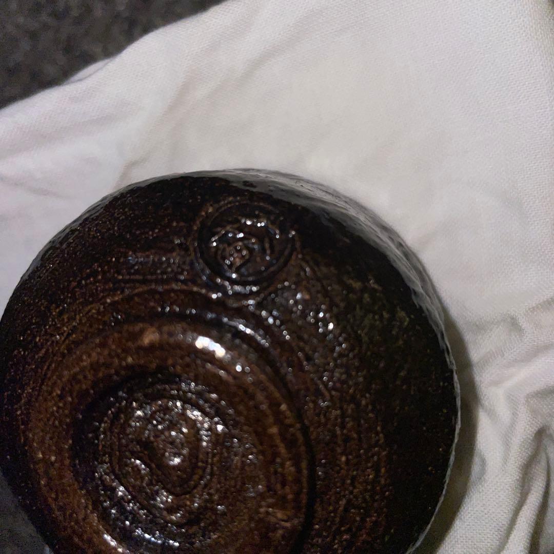 ぐい呑・盃】人間国宝 共箱 十代大樋長左衛門 大樋年雄 黒茶碗