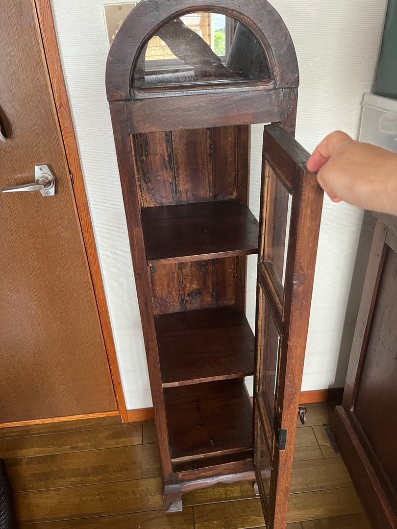 木製アーチ型アジアンキャビネット 3段