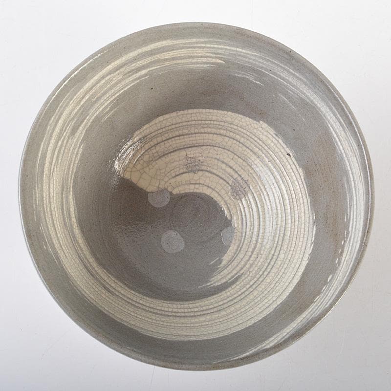 萬古焼 多気檗山作 淡々斎篆刻 刷毛目茶碗 銘彩雲 淡々斎極め箱 V