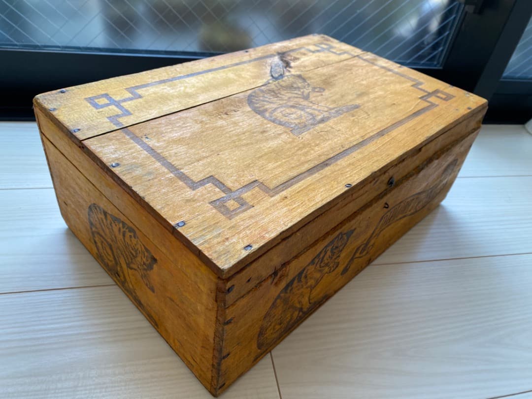 木箱 猫 アンティーク フランス フレンチアンティーク