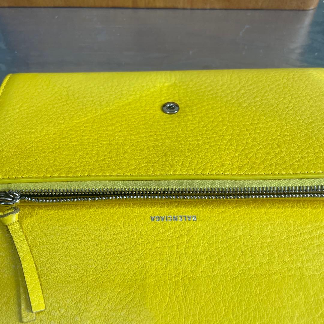 BALENCIAGバレンシアガ ペーパー ウォレット イエロー 二つ折り 長財布