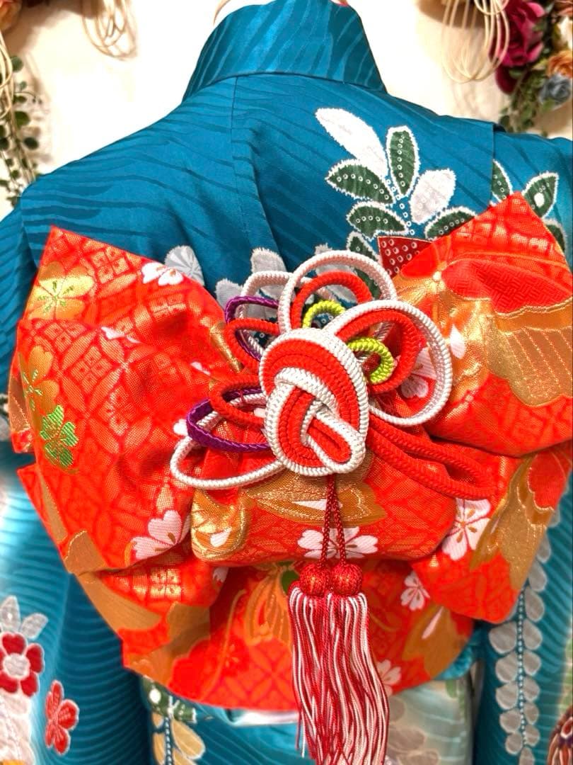 七五三七歳‼正絹豪華辻ヶ花風絢爛❤️手毬扇金彩金箔絞り煌びやか際立つ完全フルセット