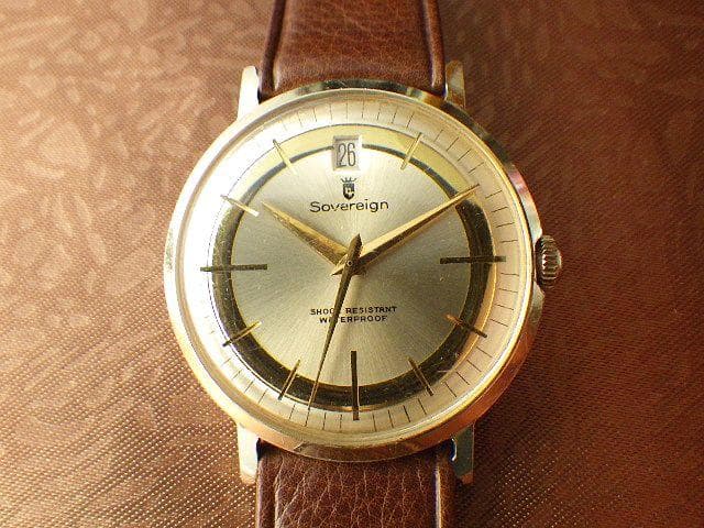 貴重【1950年代頃】Sovereign スイス製 手巻き ヴィンテージ 腕時計