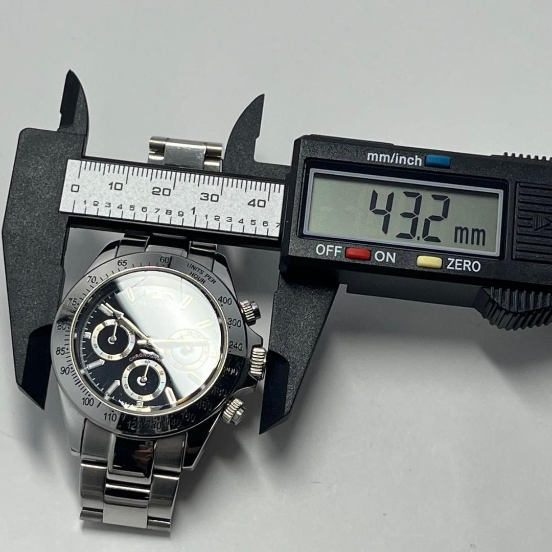 【新品電池】テクノス TGM615 クロノグラフ 腕時計 10気圧防水 黒文字盤