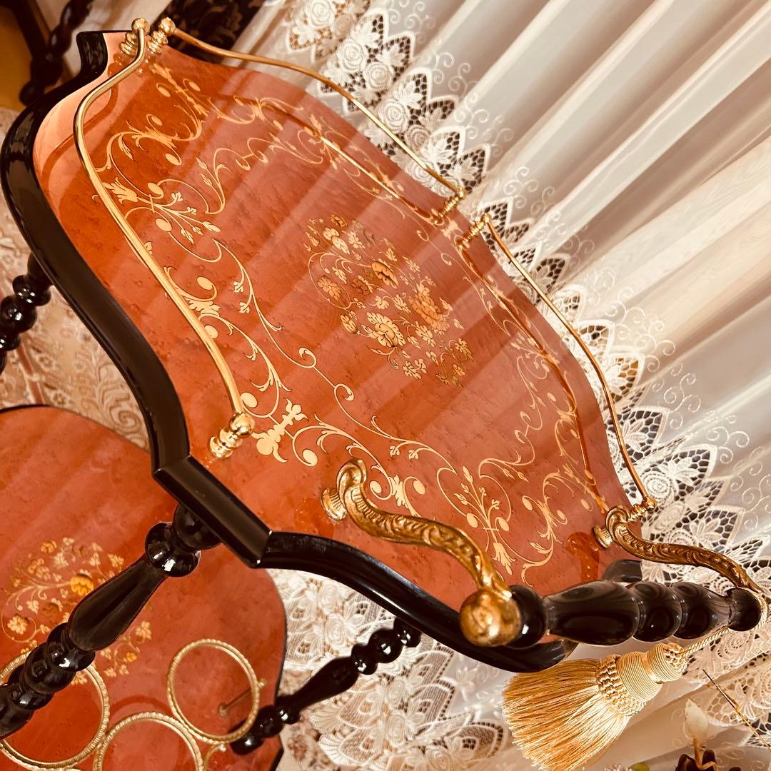 イタリア製象嵌キッチンワゴン タッセル1本 アンティーク輸入家具