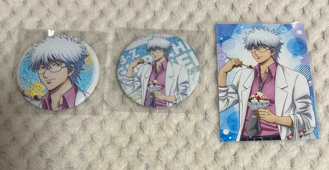 3年Z組銀八先生 銀魂 坂田銀八 銀時 夏の食べ物 缶バッジ 特典 3点