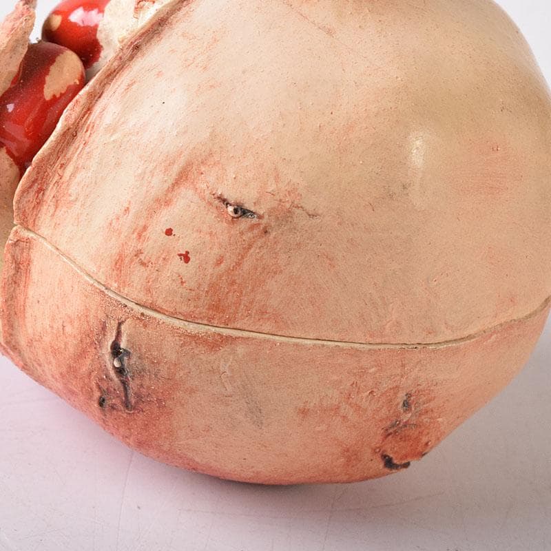 茶道具　畦地粒俵作　乾漆　柘榴香合　共箱　V　7596