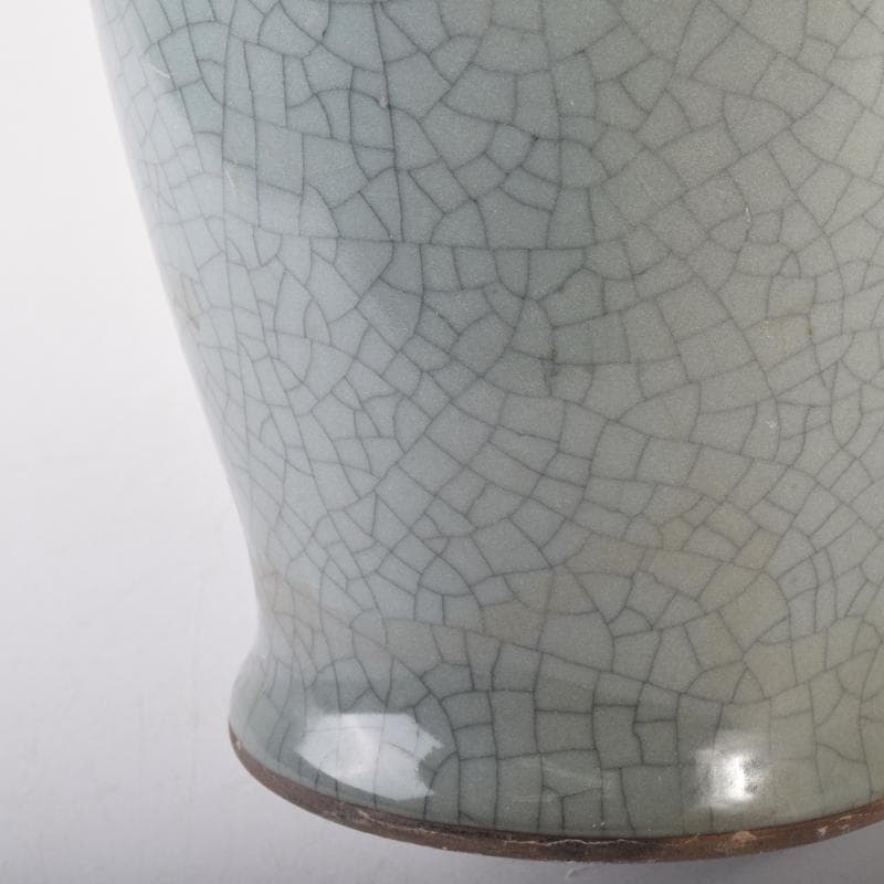 中国　南宋　官窯　青磁　金糸鉄線　貫耳双耳瓶　C　7058A