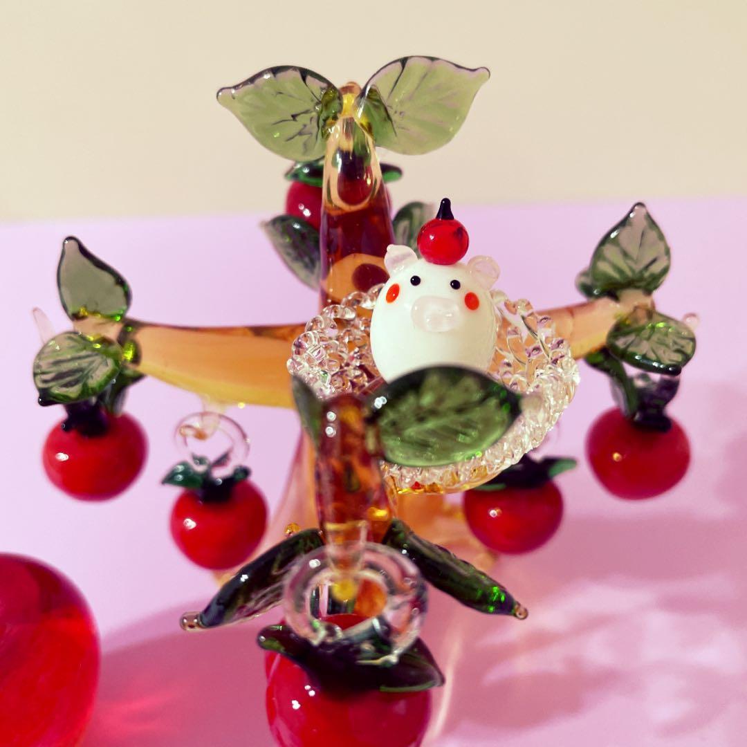 専用】ガラス細工 硝子細工 ミニチュア リンゴの木