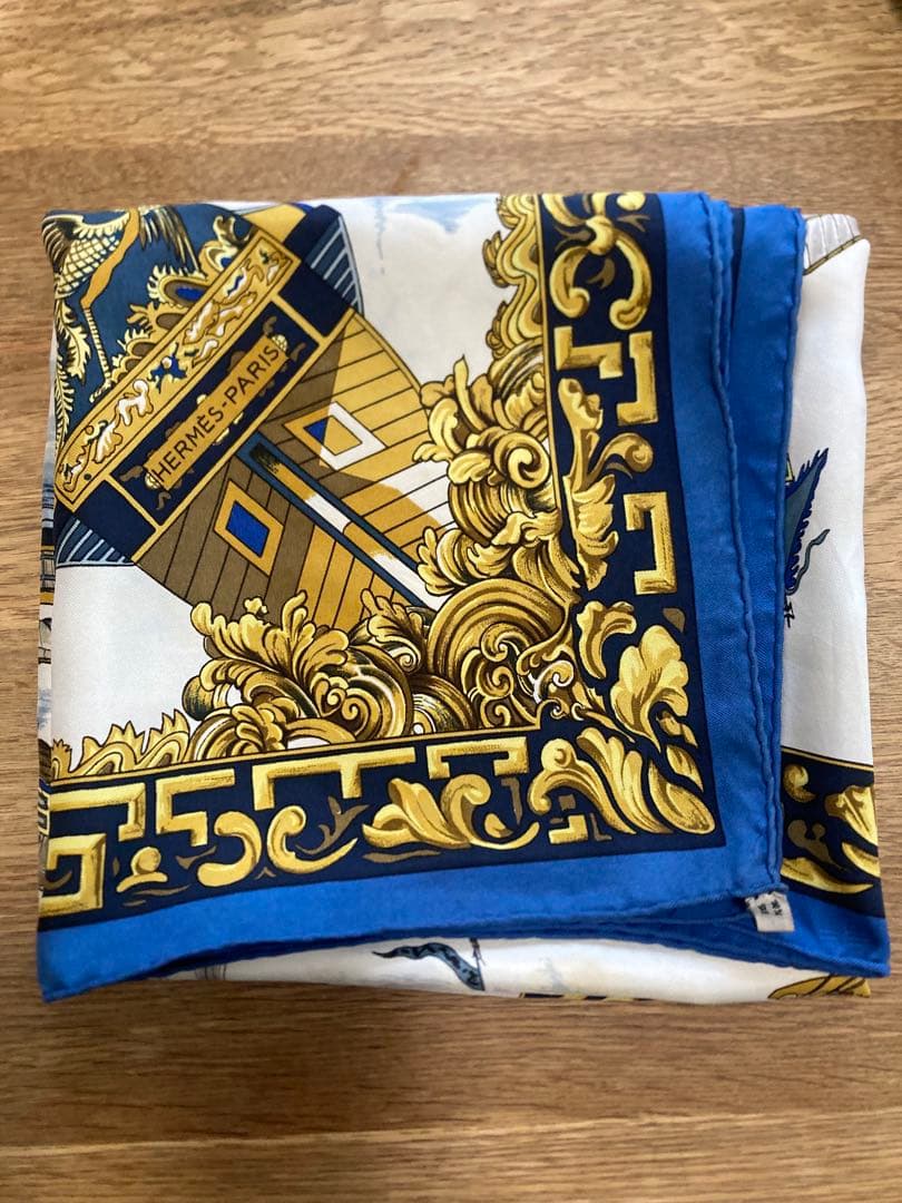 エルメス 船デザイン スカーフ 90cm x 90cm