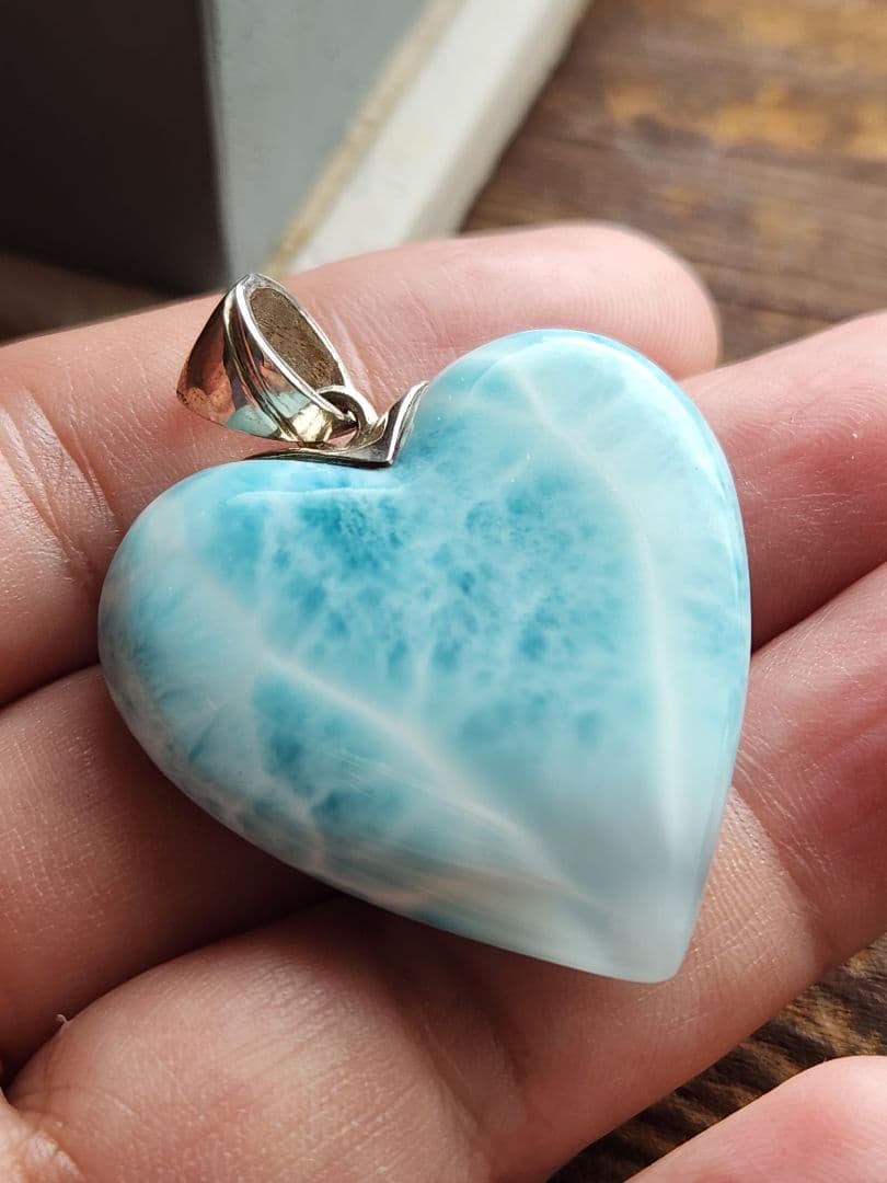 Xmasセール ラリマー ハート ネックレス