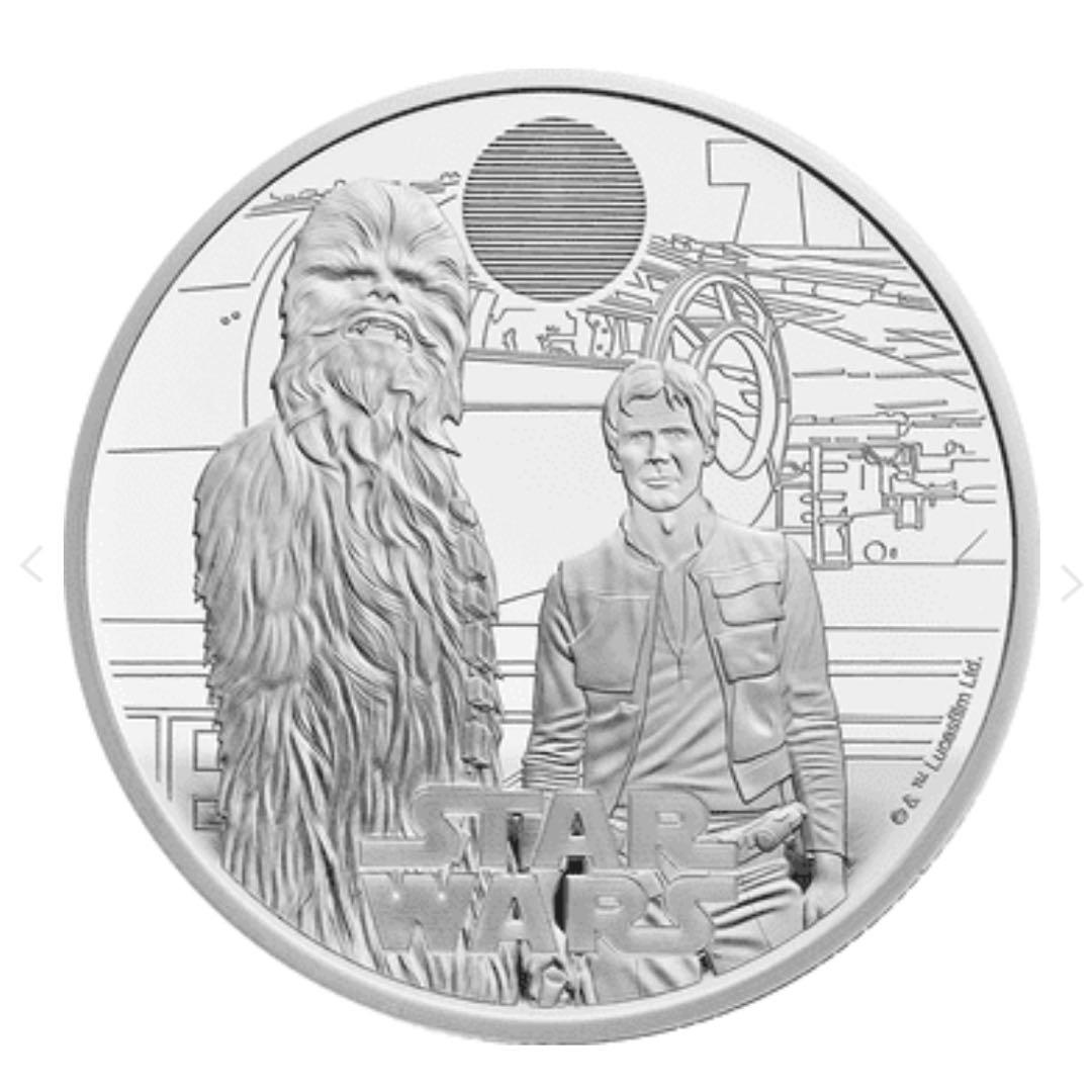 英国2024年スターウォーズ ハン・ソロ＆チューバッカ2ポンドプルーフ銀貨 英国2024年スターウォーズ ハン・ソロ＆チューバッカ2ポンドプルーフ