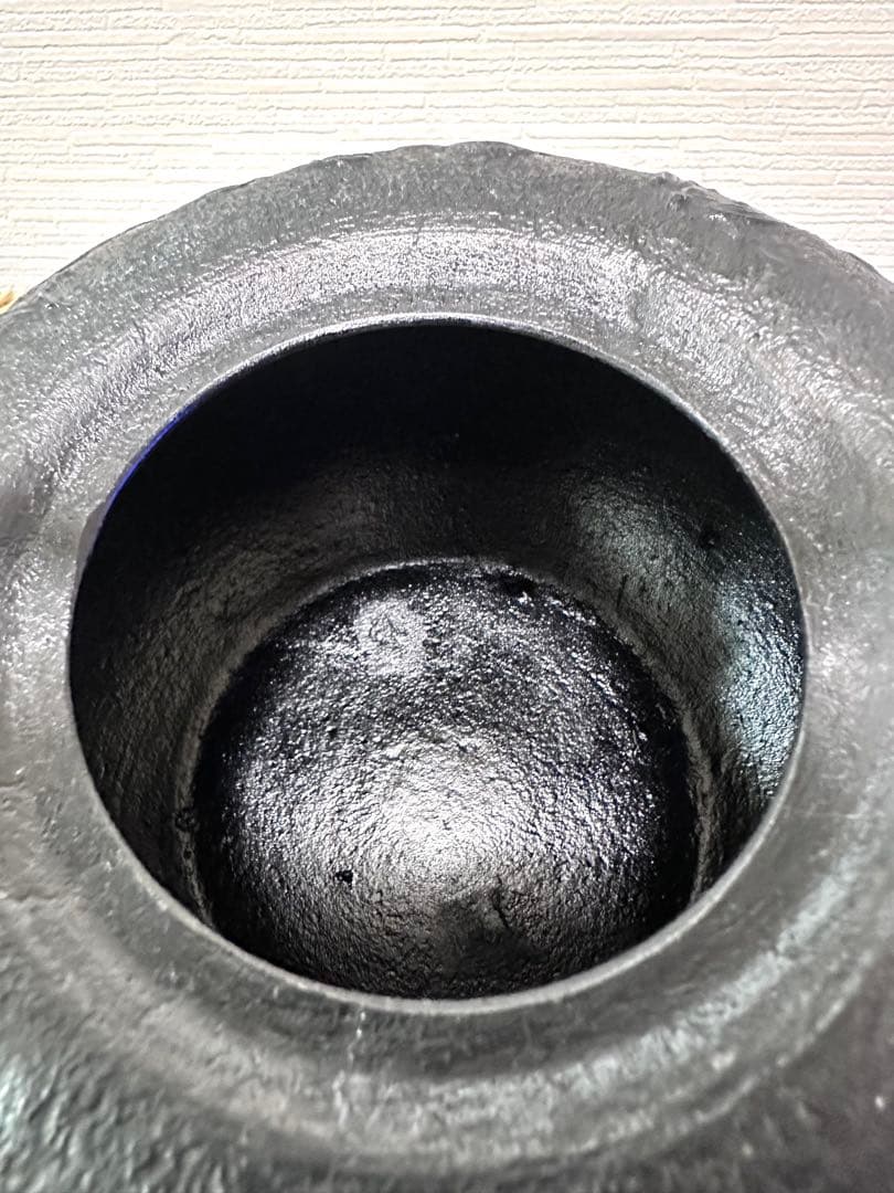 未使用品　南部伝統工芸士 及川寛治作　１３型姥口 馬　南部鉄瓶　南部鉄器　鉄瓶