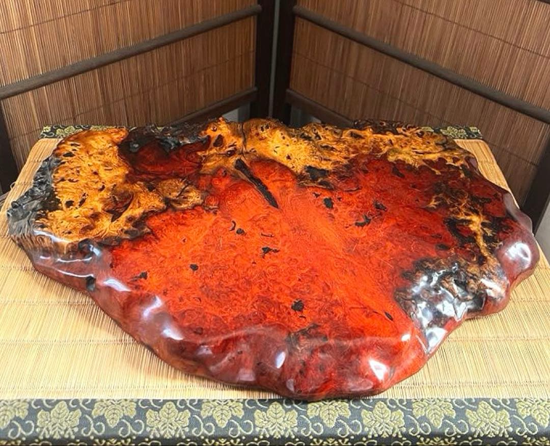 天然時代木 花梨 玉杢 美杢 瘤 花台 香台 盆栽台 敷板 46