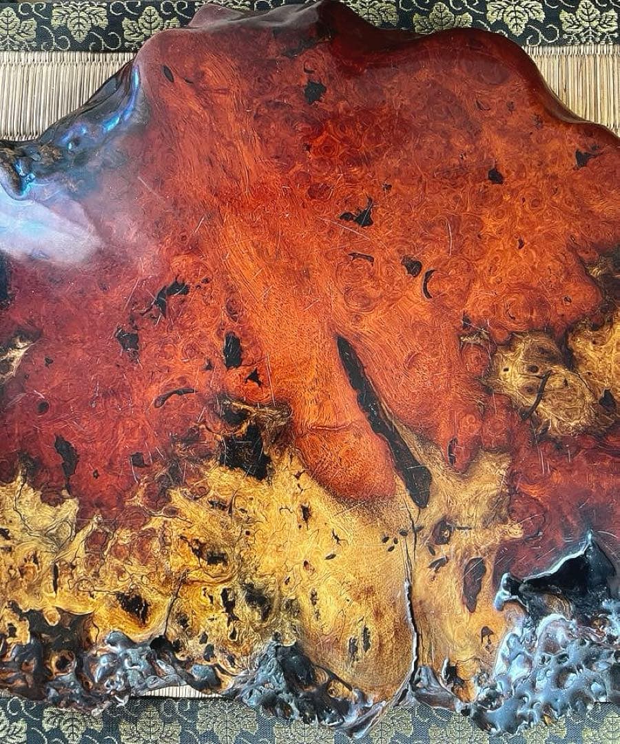 天然時代木 花梨 玉杢 美杢 瘤 花台 香台 盆栽台 敷板 46