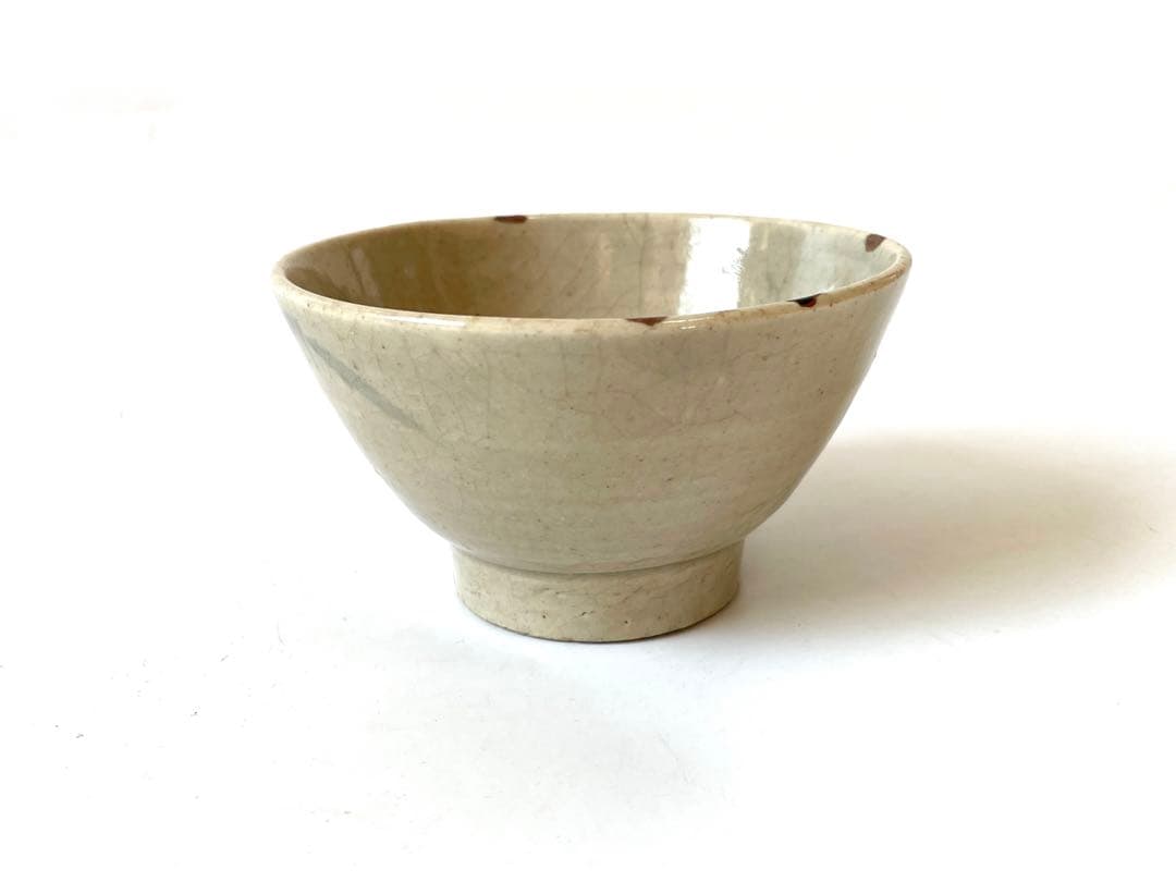 骨董 アンティーク 染付 瀬戸 瀬戸染付 陶胎染付 笹文様 飯茶碗