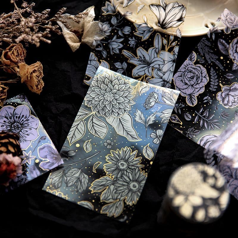 8748】海外 マステ 5m巻売り PETカッティング お花系 向日葵 海外PET