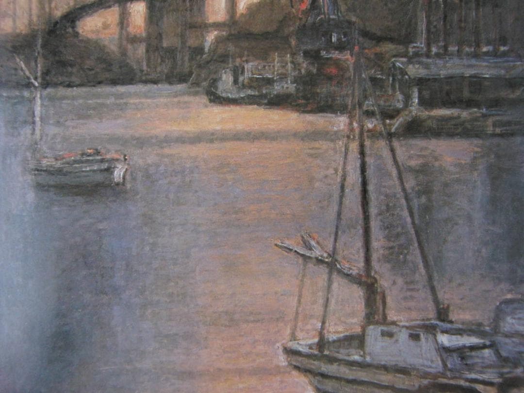 磯村敏之、【残照に屹立する来島海峡大橋】、希少な額装用画集より