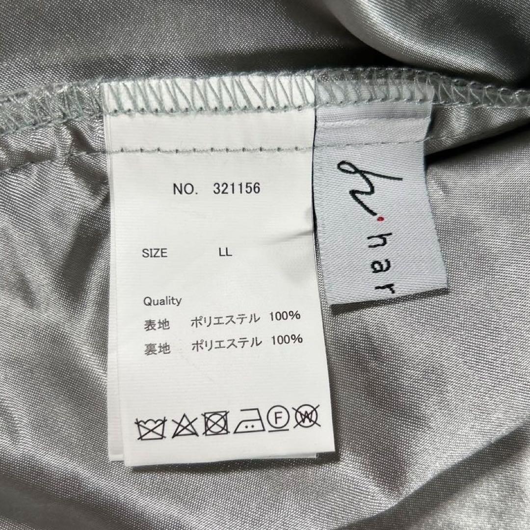 【大きいサイズ LL】　haremode　刺繍レース バックリボンドレス　黒