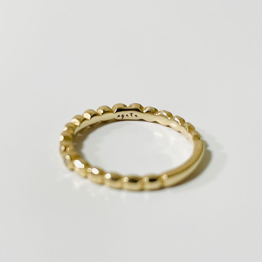 TAKAPONagete K10イエローゴールド ダイヤリングピンキー5号