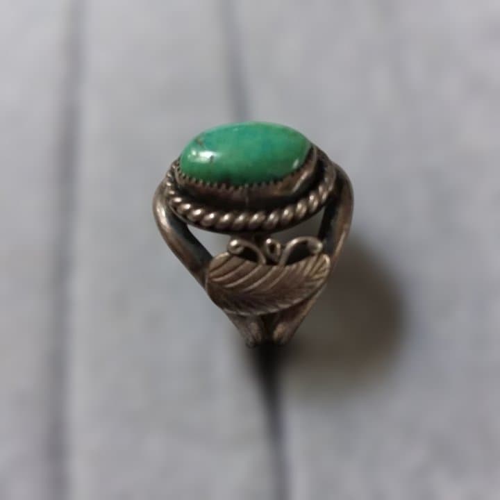 ヴィンテージ スターリングシルバー L. Reeves ターコイズ石 リング