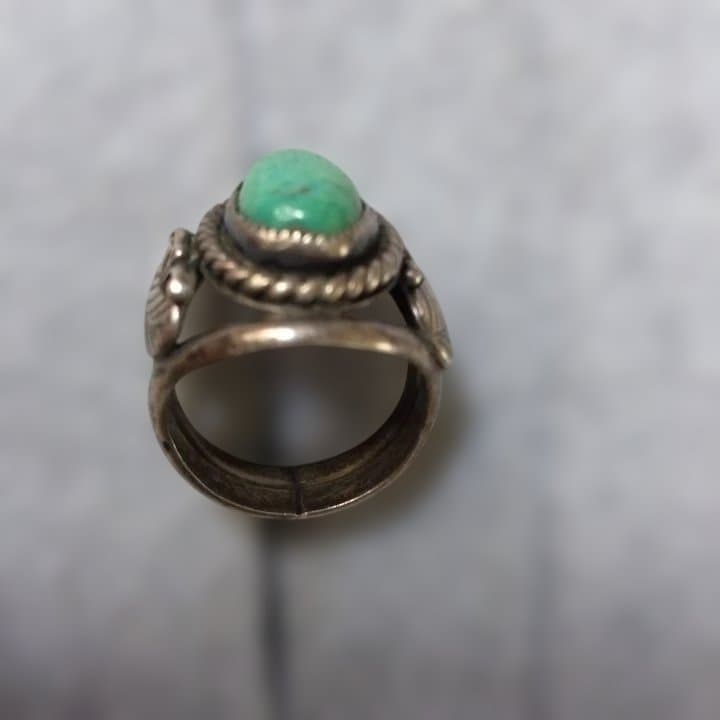 ヴィンテージ スターリングシルバー L. Reeves ターコイズ石 リング