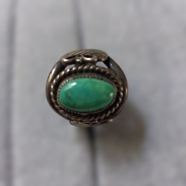 ヴィンテージ スターリングシルバー L. Reeves ターコイズ石 リング