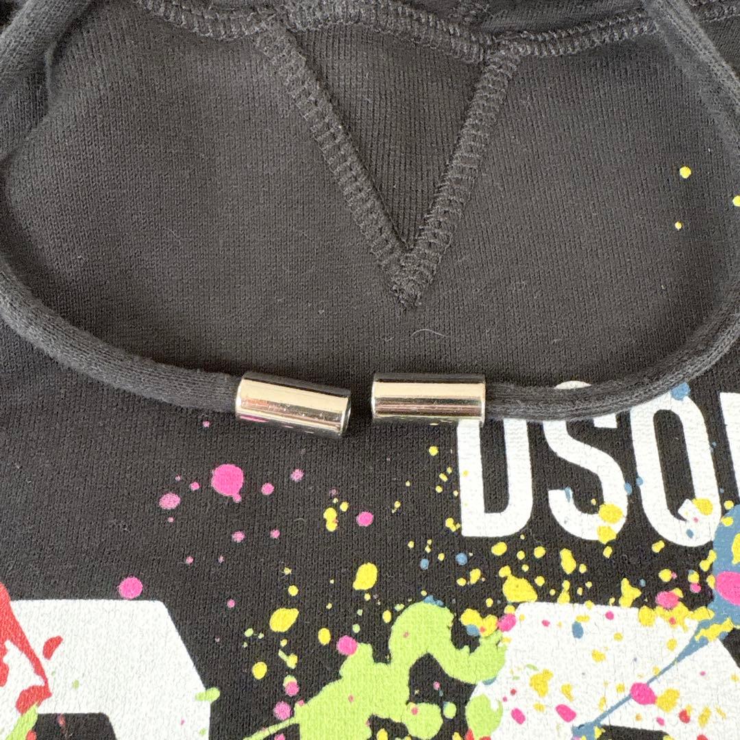 ディースクエアード パーカー　メンズ　M ブラック　黒　プルオーバー　美品