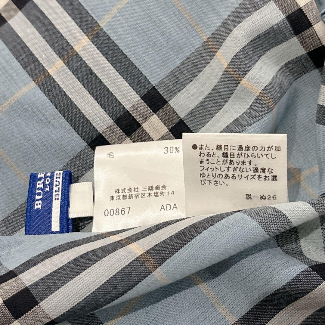 BURBERRY BLUE LABEL チェック柄ラップスカート ブルー フリル