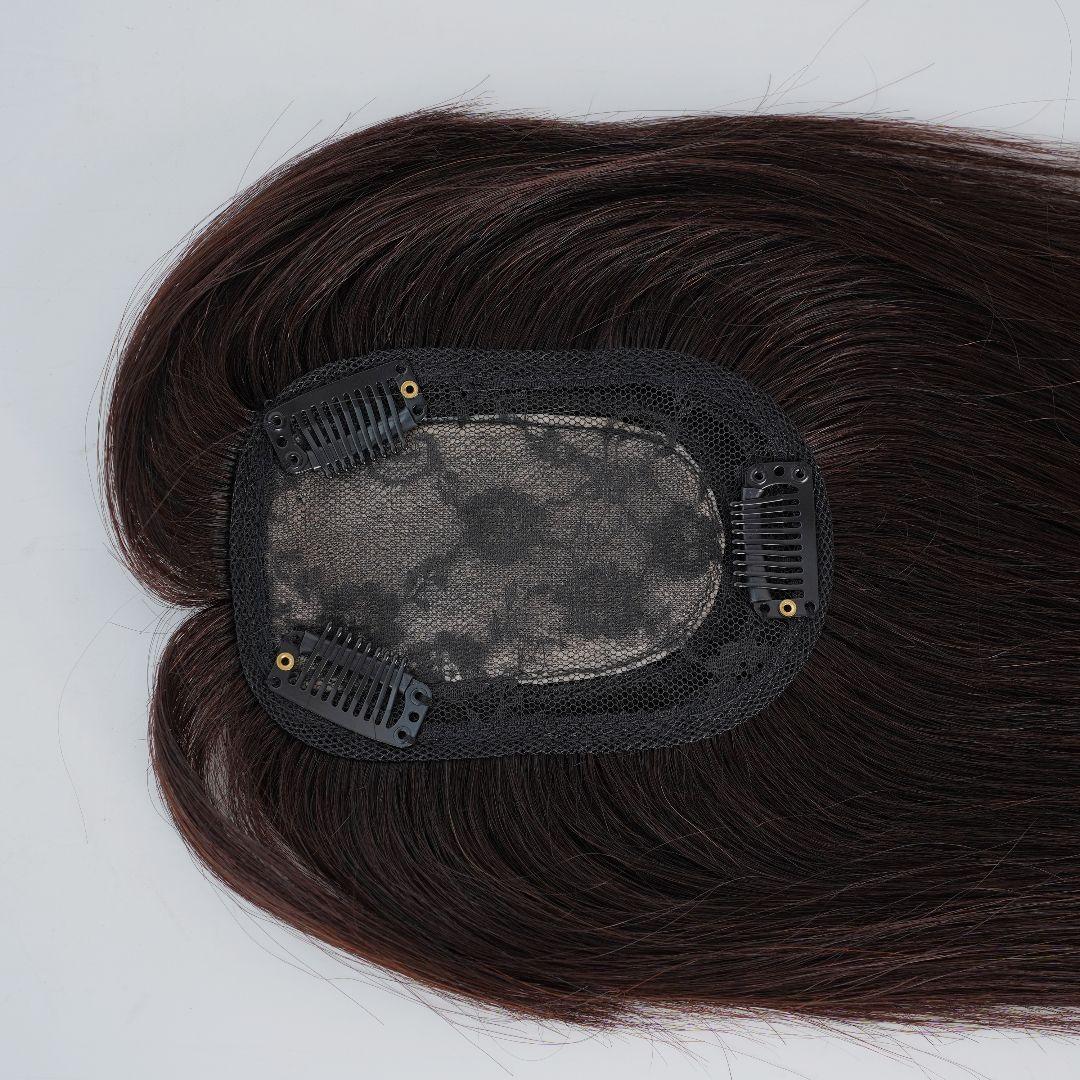 人毛100％ モカブラウン45CM+ポイントウィッグモカブラウン