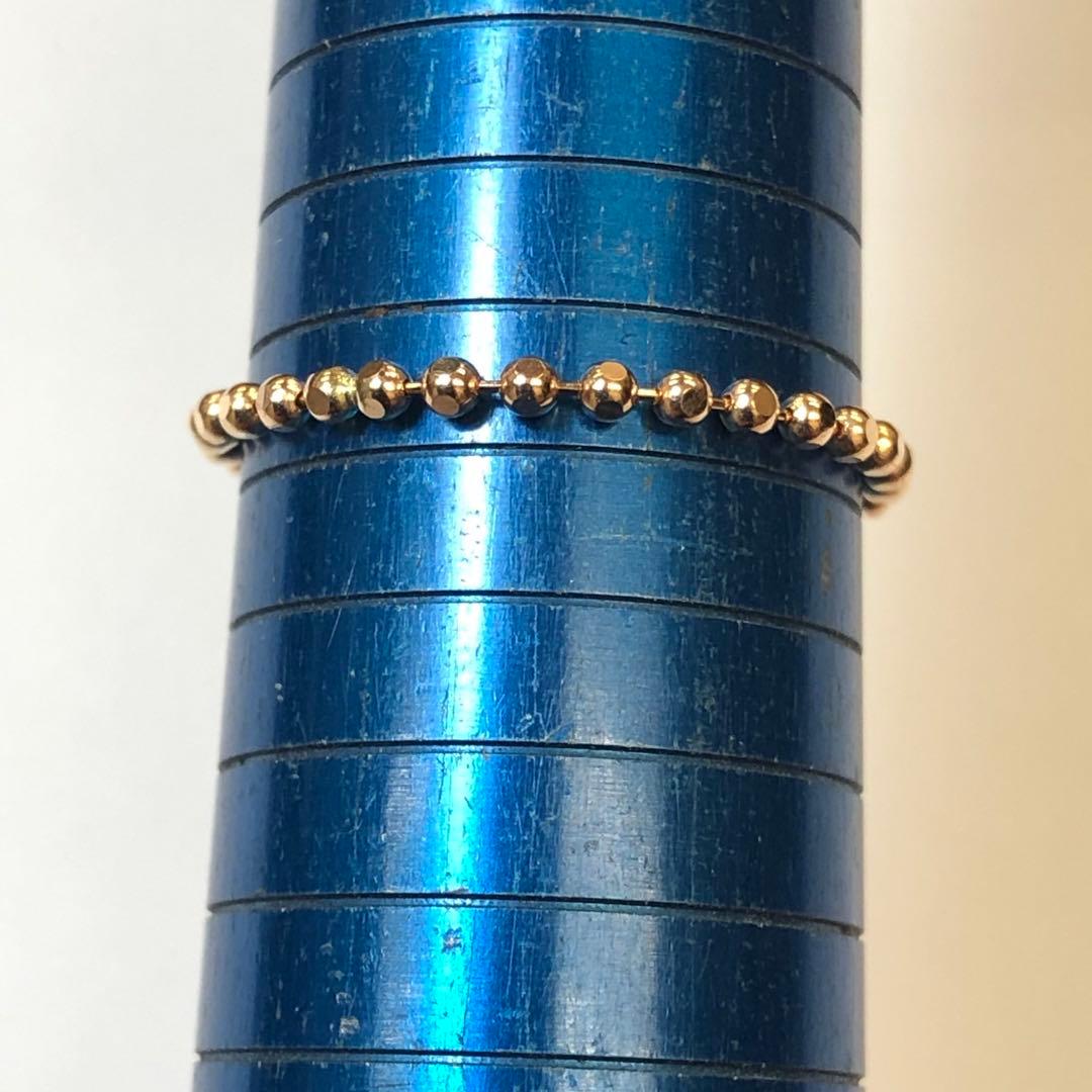 K18 ピンクゴールド　1.5mmカットボール　チェーンリング 18金 指輪