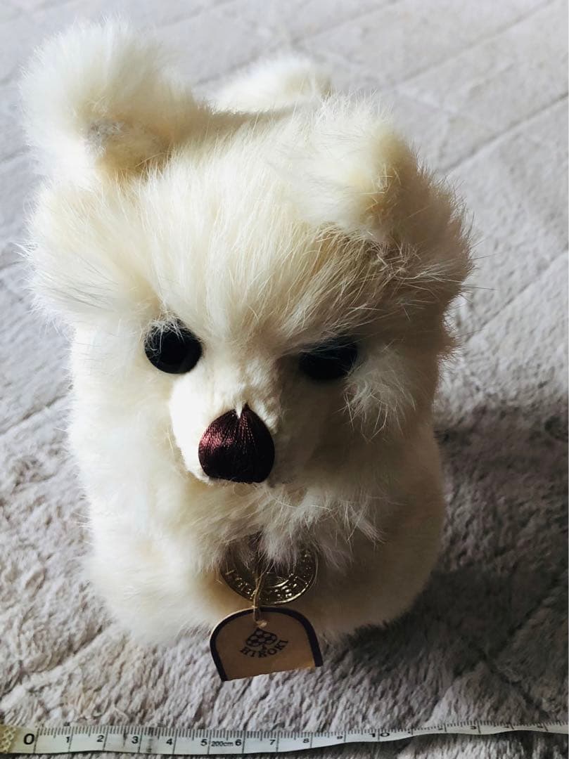 コバヤシぬいぐるみ　犬　ポメラニアン　スピッツ　昭和レトロ　ぬいぐるみ　ホワイト