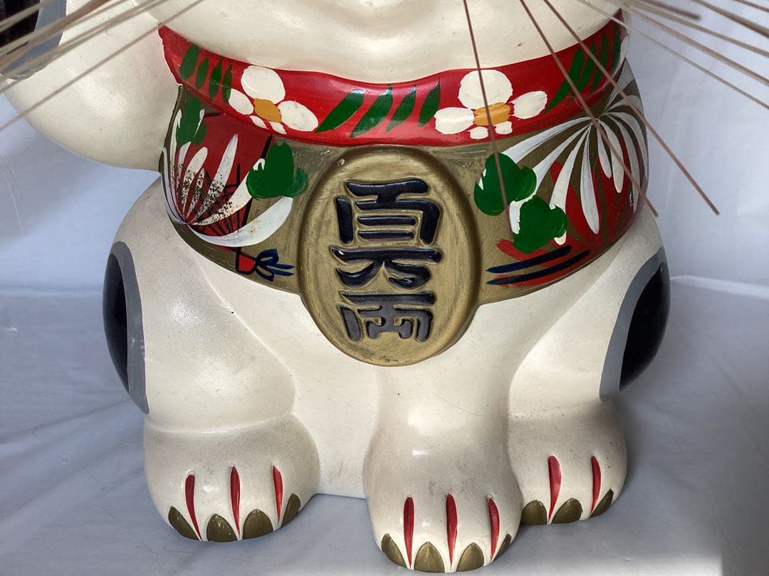 特大 招き猫 縁起物 貯金箱 陶器製 インテリア 置物 高さ約35cm 金運