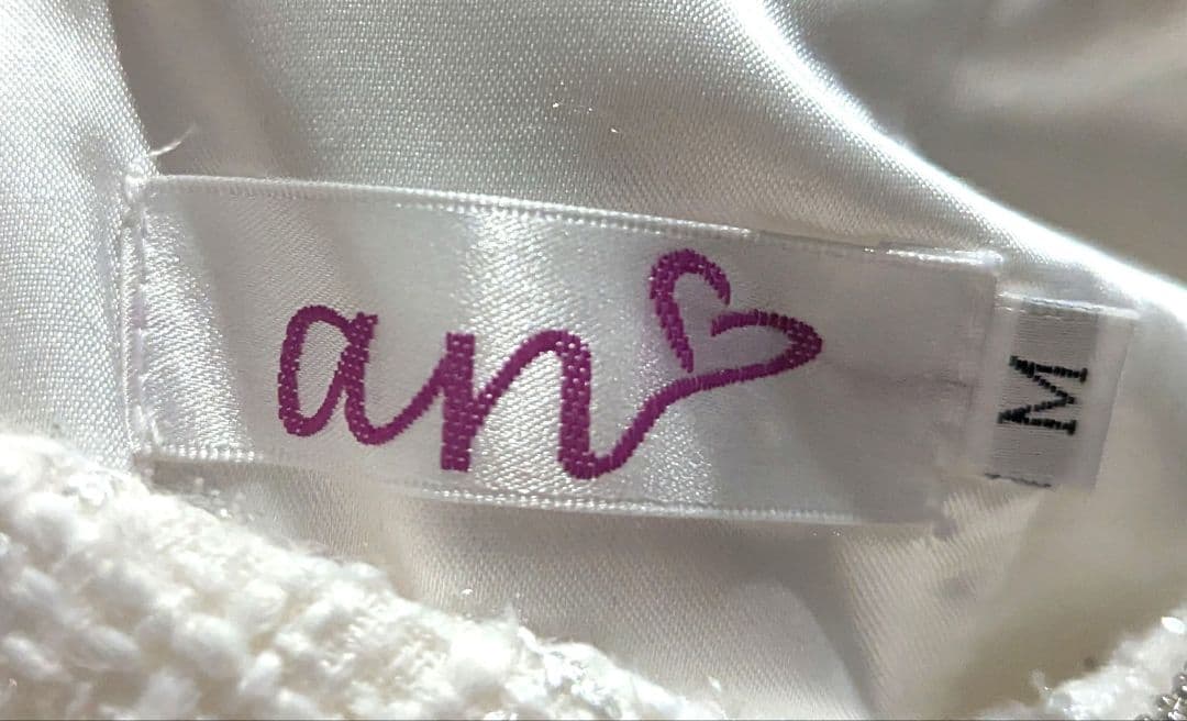 【an】キャバドレス M ホワイト クロスストラップ マーメイド