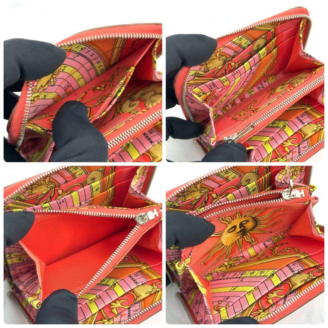 【最高級美品】エルメス アザップコンパクト シルクイン ピンク エプソン □R刻