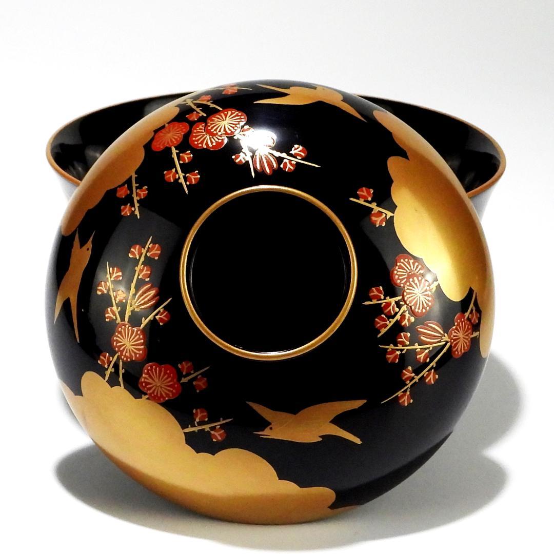 輪島塗 梅鶯蒔絵 吸物椀 五客揃 共箱 懐石道具