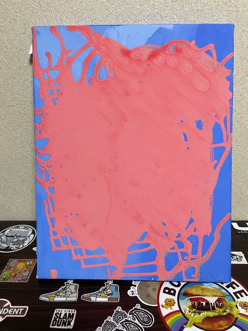 青とピンクの抽象画 キャンバスアート 青とピンクの抽象画 キャンバスアート 大胆なピンクとブルーの抽象的