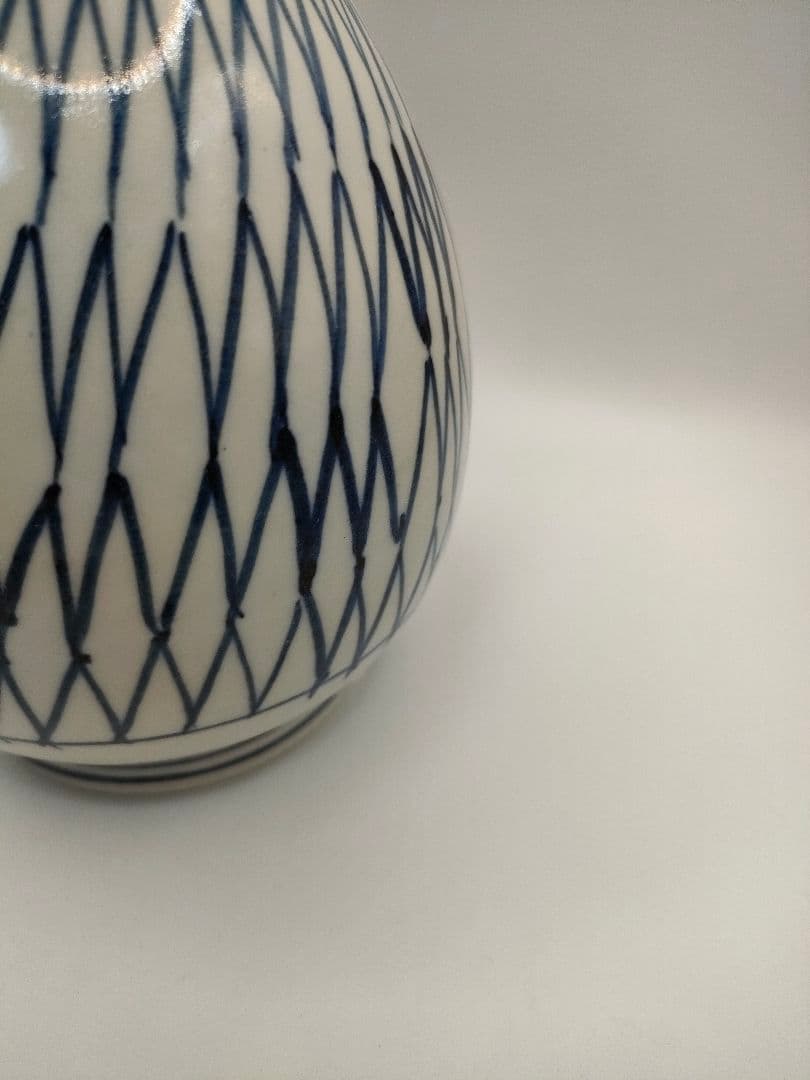 骨董 伊万里 染付 網文 徳利 一輪挿し