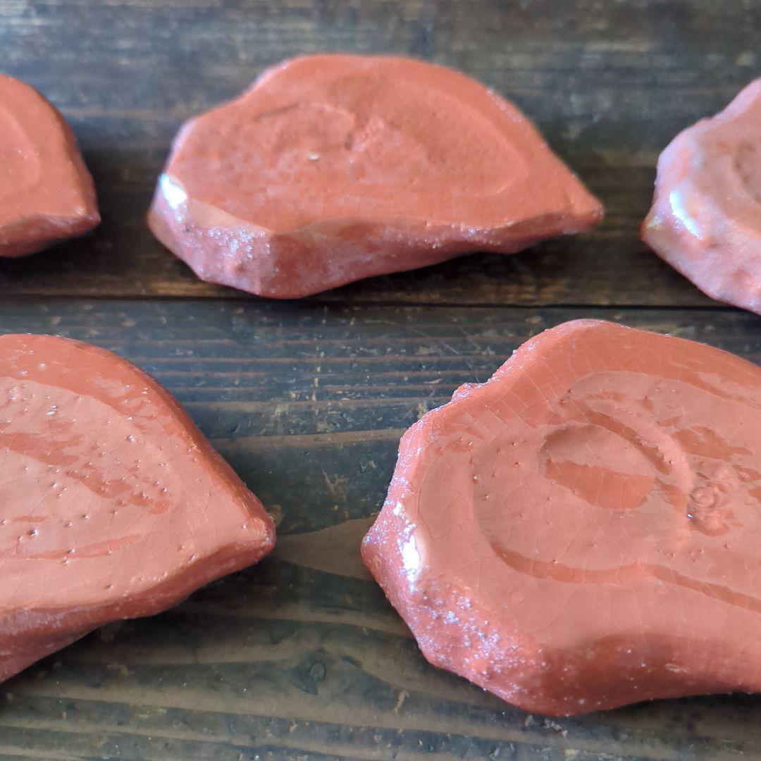 骨董茶道具 京焼 清水焼 醍醐窯 島荷平作 茶懐石 楽焼 赤楽 さざえ