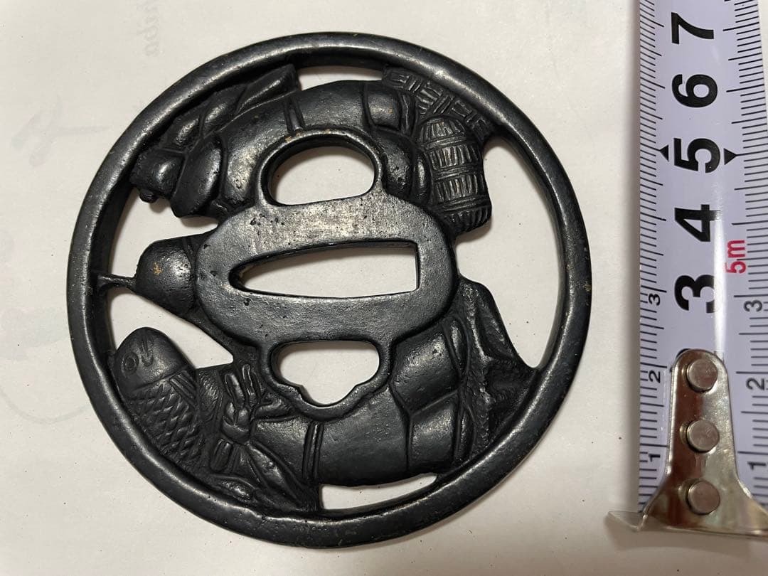 鍔　恵比寿大黒図透かし鍔