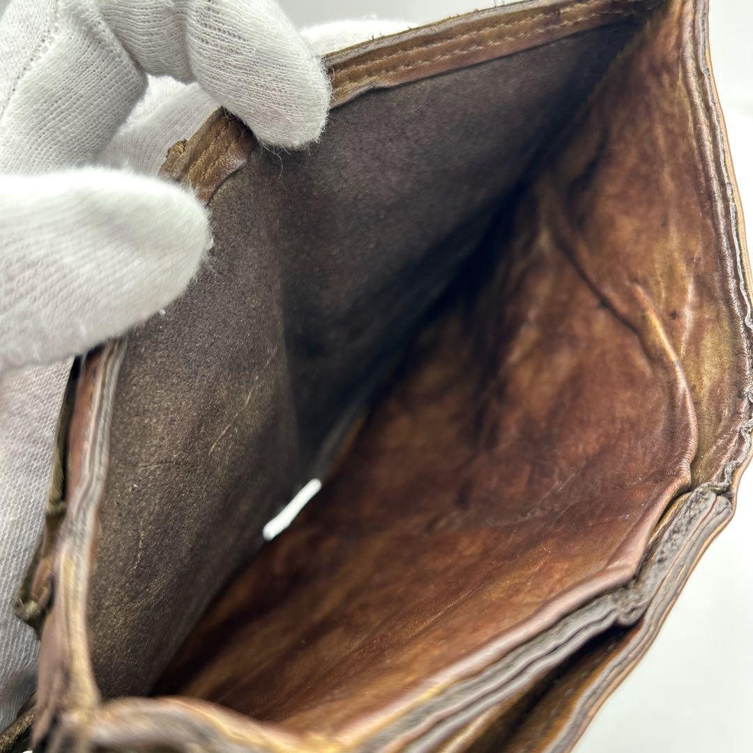 CAMPO MAGGI カンポマッジ 折り財布 スタッズ レザー ダメージ加工