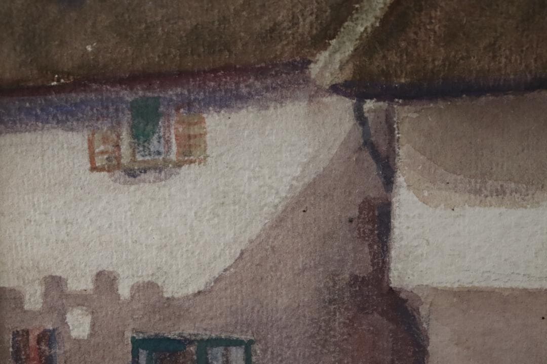 真作保証 三宅克己 風景画 水彩5号 タトウ箱 油彩技法を用いて水彩表現の開拓者