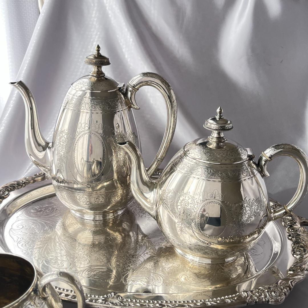 【Elkington】 ビクトリアンのティーサービス 4点 ティーポット