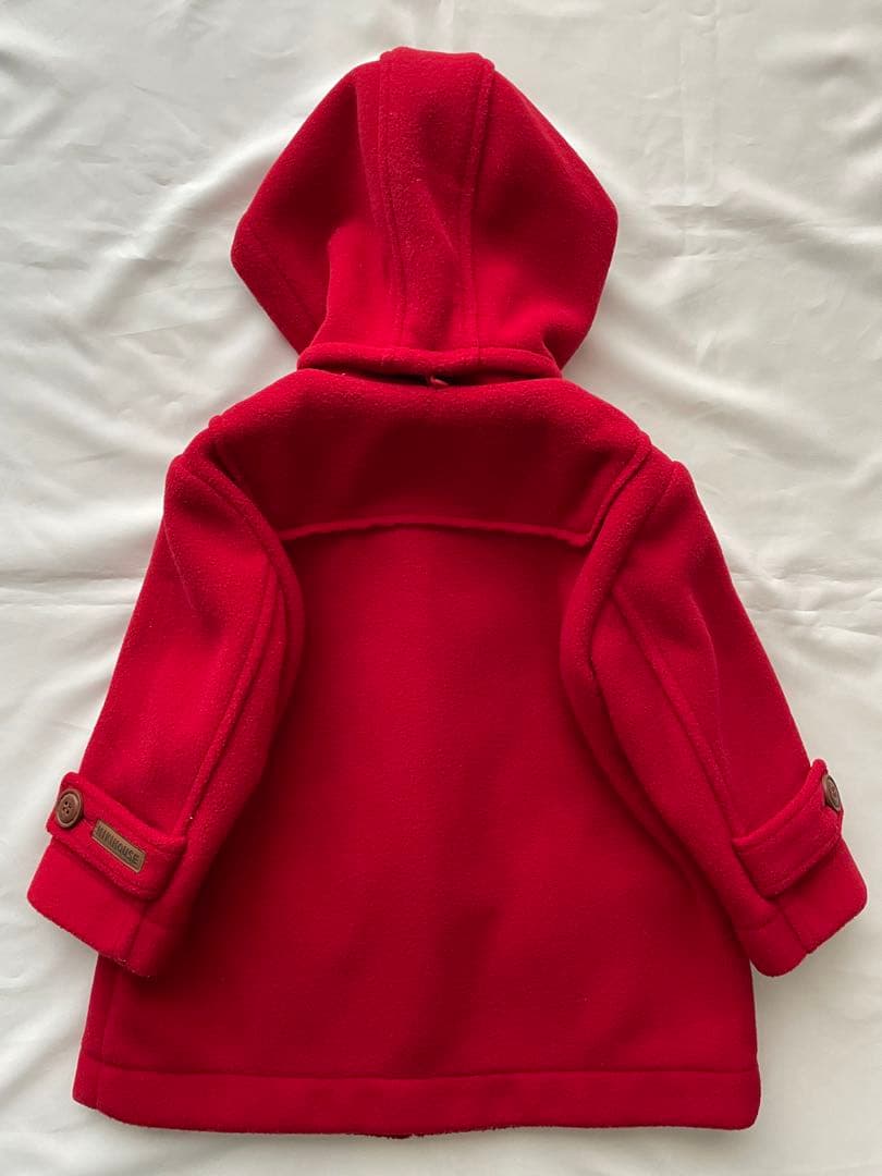 ミキハウス　アウター　フリースダッフルコート　80cm 赤色