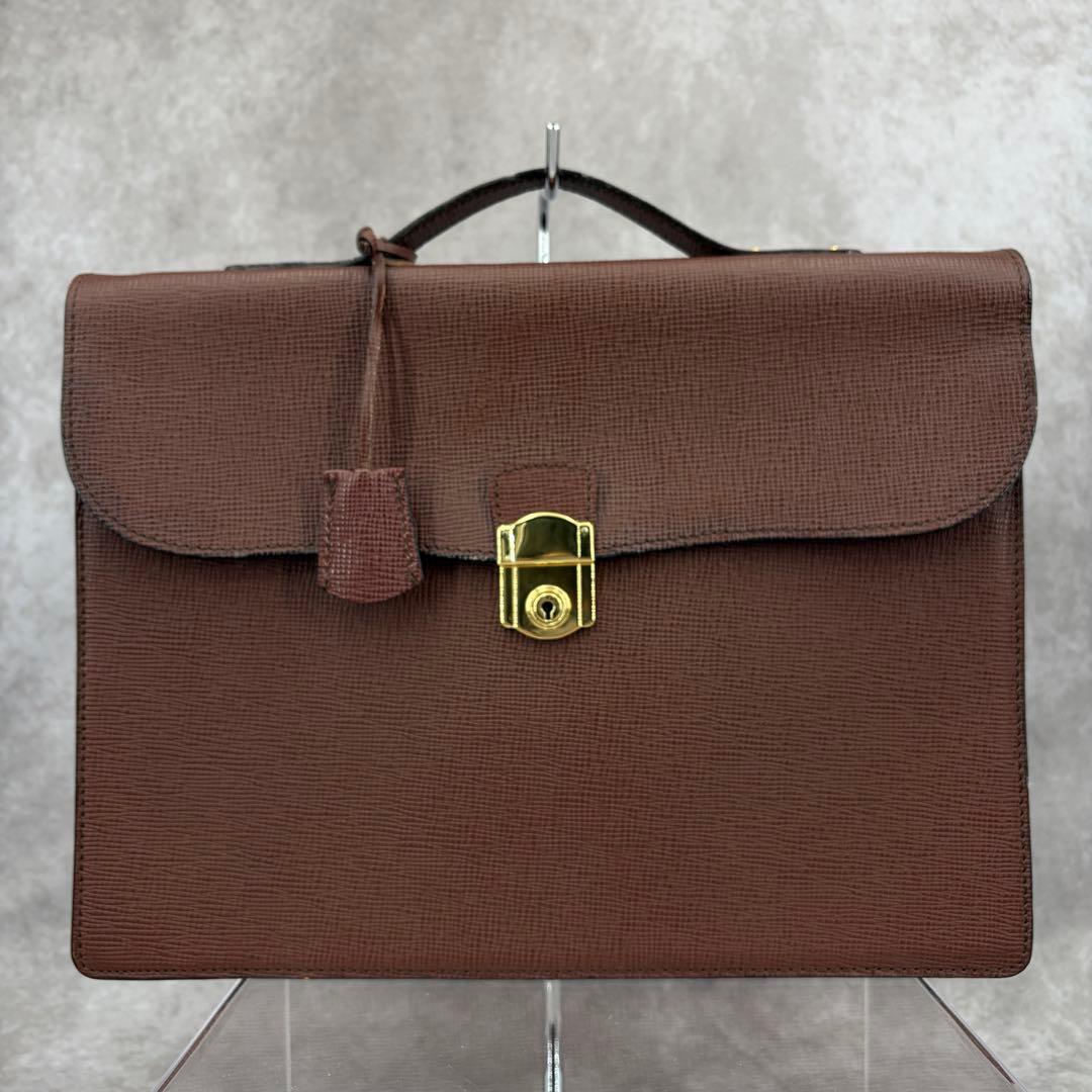 ソメスサドル ブリーフケース ビジネスバッグ サドルレザー 本革 鍵 ブラウン