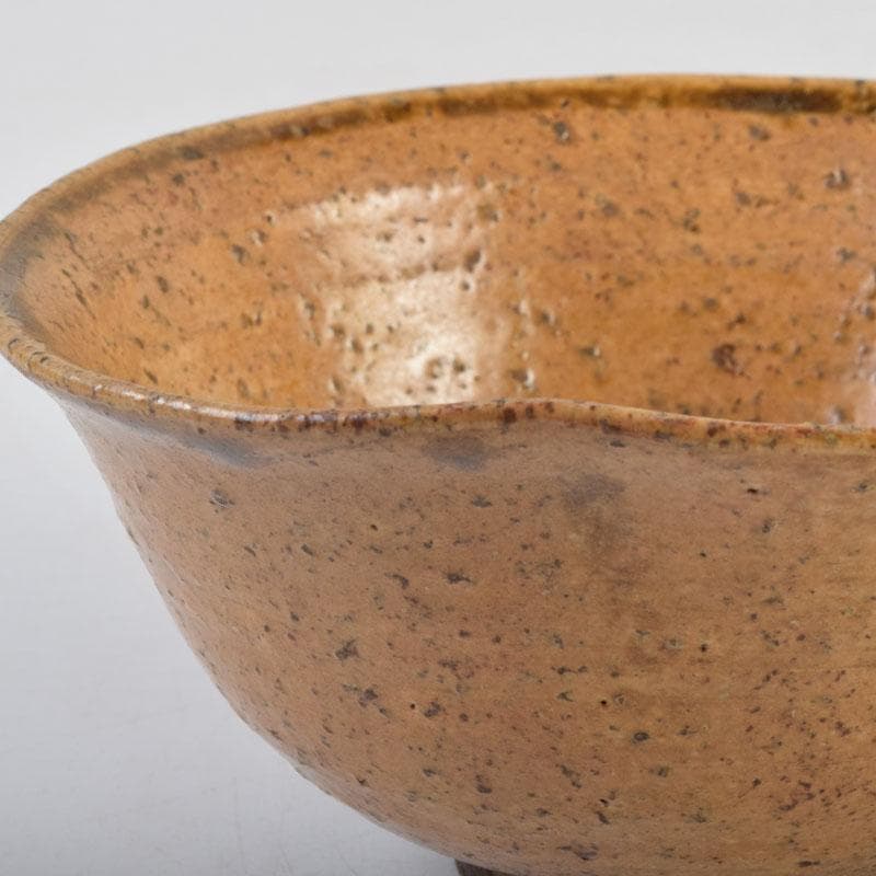 十代 三輪休雪作 萩刷毛目茶碗 茶道具 共箱 rV789 十一代 三輪休雪 鬼