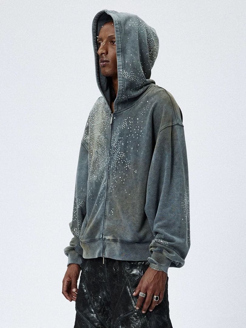 dnd4des ラインストーン 短丈フーディー