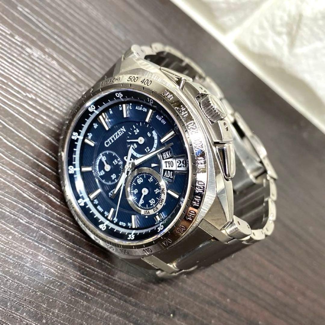 【稼働品】シチズン アテッサ H610-T016791電波ソーラー チタン