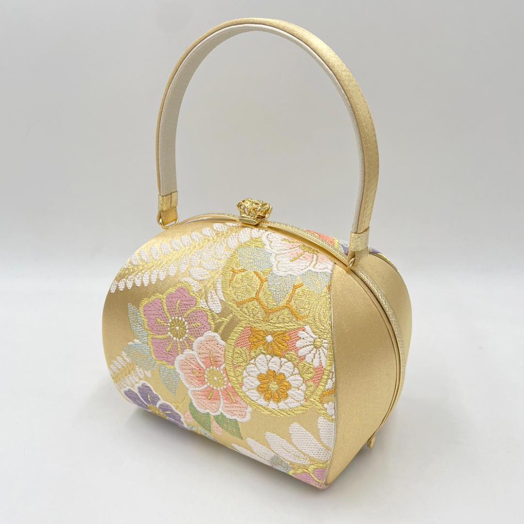 豪華三昧 振袖バッグ 草履 セット 高級西陣帯地 古典総柄 ゴールド