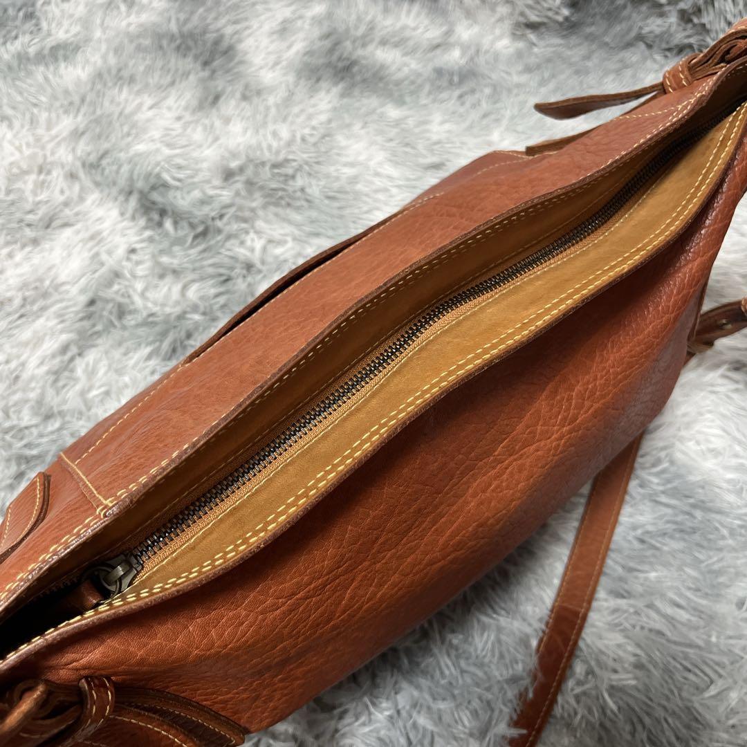 genten ゲンテン レザー ショルダーバッグ 2WAYバッグ ブラウン